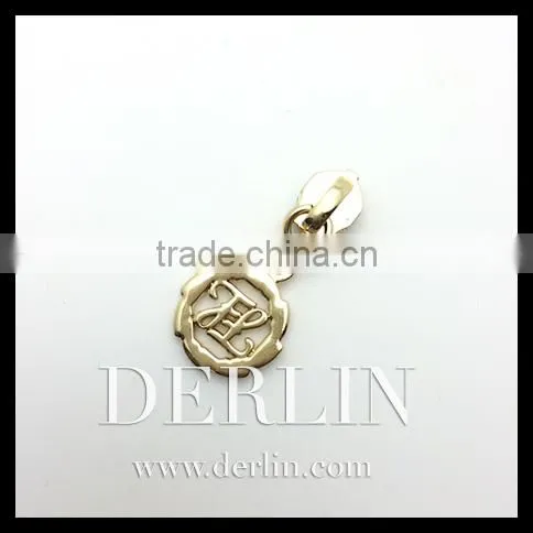 OEM Customised Personalised Brand Designer Gold Metal Zipper Puller Zip Slider