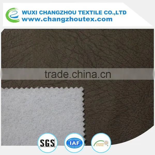 100%polyester Microfiber Fabric With Glue Embossing for Sofa photo-2