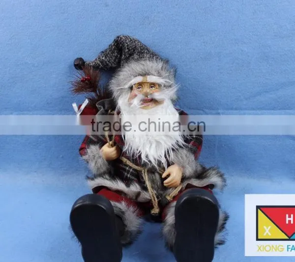 Majestic Sitting Santa Claus Christmas Figure With Gift Bag