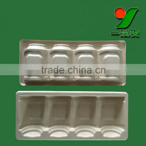 Food Grade Biodegradable Thermoformed Pulp Chocolate Blister Trays,Brown Color Eco Friendly Molded Recycled Paper Pulp Tray photo-4