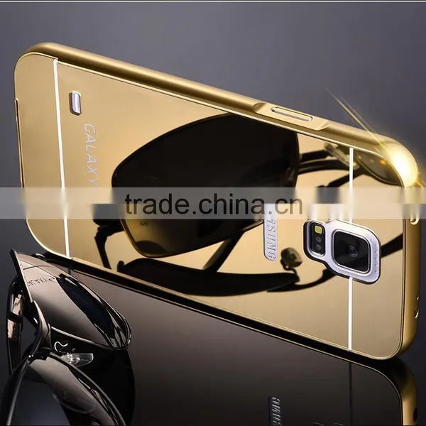 High Quality Fashion Gold Phone Case Bumper Mirror Case Cover For Samsung Galaxy S5 photo-3