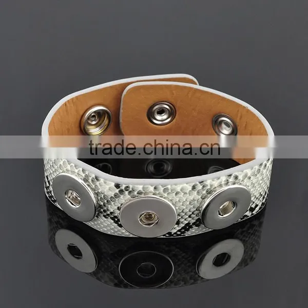 Wholesale Leather Wrap Bracelet With Snap Button Jewelry Fit For Button photo-3
