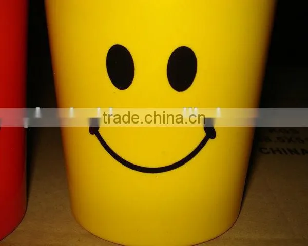 BT011 Round Smile Face Dustbin, Promotional Gift Round Bin, Small Plastic Bin With Lids photo-2