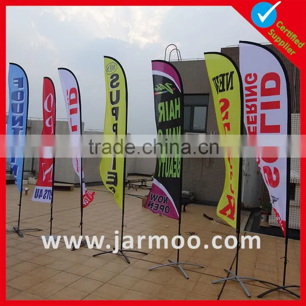 Personalized Logo 110g Knitted Polyester Feather Beach Banner photo-3
