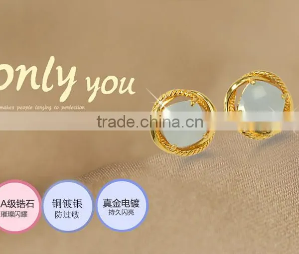 Gold Earring Jewery 2015 New Stone Fashion Women's Earrings2 Gram Gold Beautiful Designed Earrings photo-3
