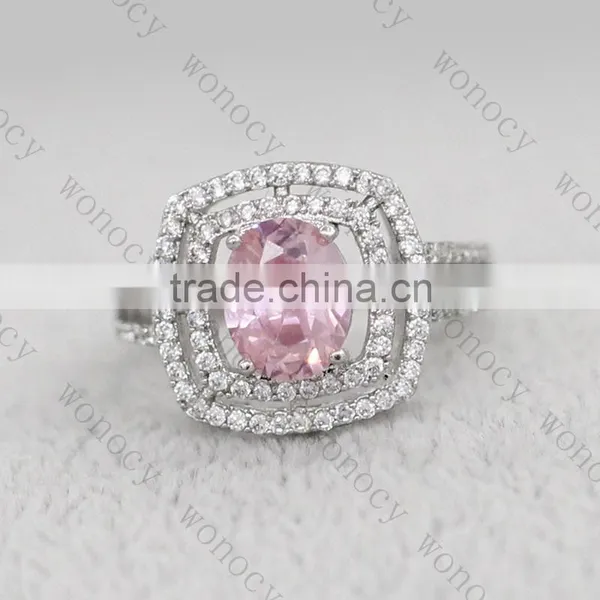 Stylish Amethyst Purple Crystal Ring Party Engagement Wedding Rings for Women Platinum Plated Women Rings photo-2