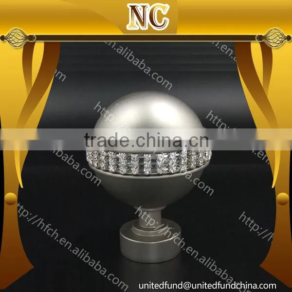Fashionable Fancy Decorative Diamond Curtain Rods Finials photo-2