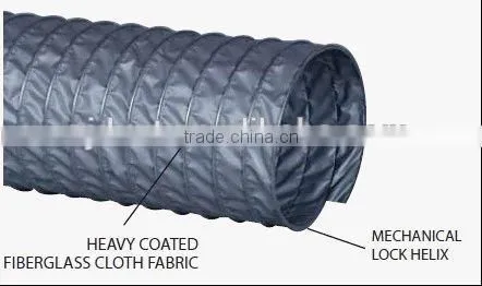 Grey Glass Fabric Durable High Temperature Flexible Duct