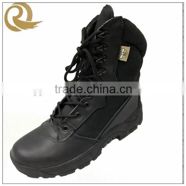 Cheap Price Army Military Black Leather Combat Tactical Boots With Zipper photo-2
