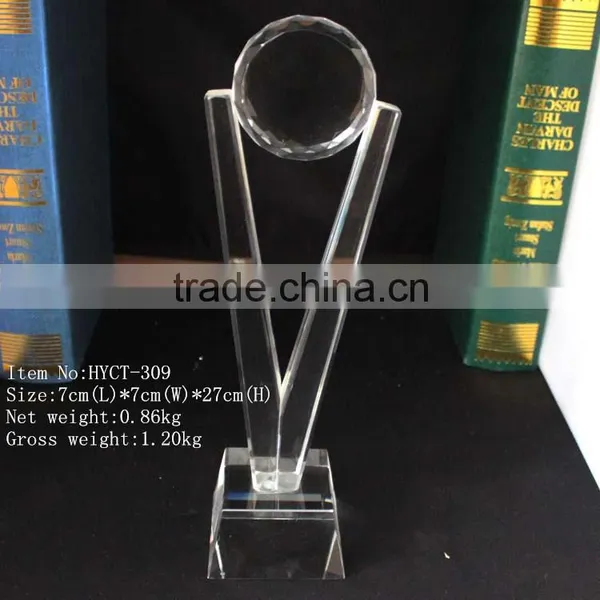 "v" Shaped Crystal Round Ball Troghy Cup photo-3
