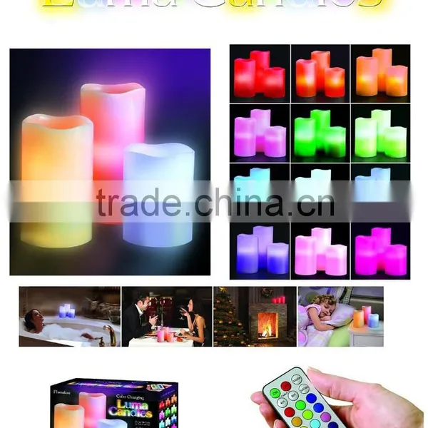 Battery-Operated Real Wax Flameless Candles LED Color-Changing Candles With Remote and Timer photo-2