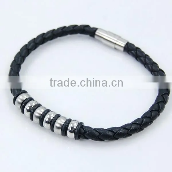China Wholesale Real Leather And Luxury Leather Bracelet For Men photo-4