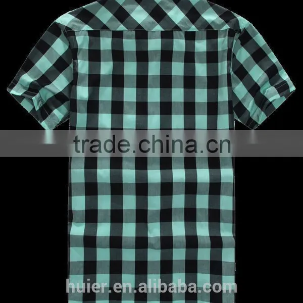Open End Men Cotton Business Casual Plaids Shirt Check Shirt photo-2