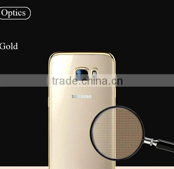 Clear Hard Back TPU Gold Electroplating Bumper Case Cover For Samsung S7 & S7 Edge photo-4