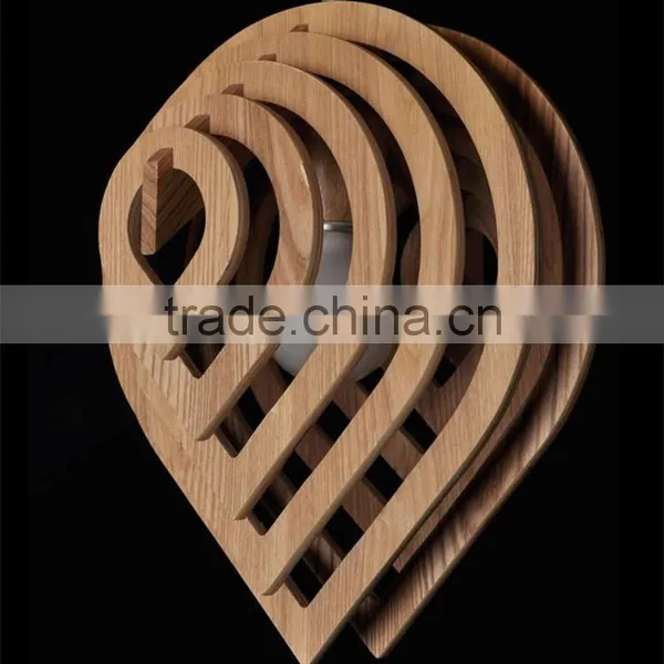 Nordic Creative Brief Wooden Pendant Lamps Water Drop Shape Living Room Bedroom Lighting Fixtures Holiday Living Christmas Light photo-4