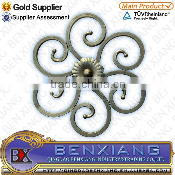 Forged Iron Decoration Fence Designs Gate Decorative Wrought Iron Components Fence Flower Panels photo-2