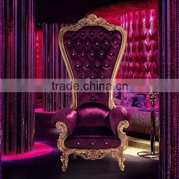 Wholesale Hotel Antique Wooden Throne High Back Chair, Luxury Royal Chair photo-5