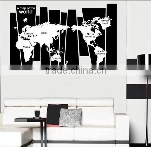 Large decal world map wall stickers
