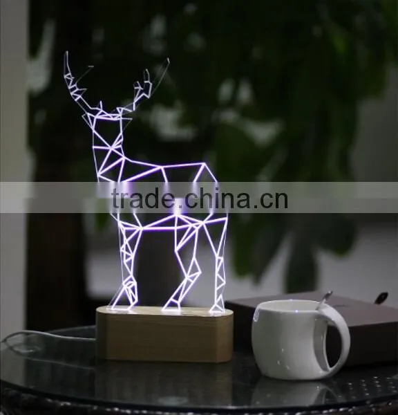 Christmas Decoration 5W 3D Acrylic LED Deer Animal Light photo-3