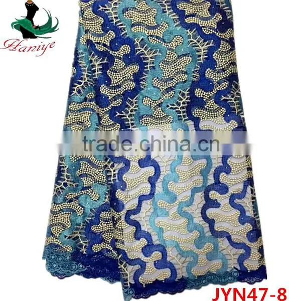 JYN47 African Tulle Lace Fabric With Stones for Lady photo-4
