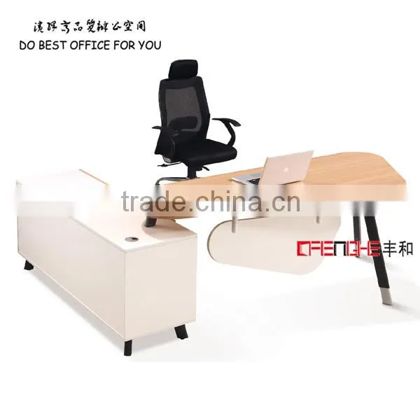 Moodern Office Furniture Metal Frame Wooden Office Table