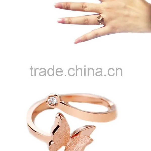 Neoglory Jewelry Fashion Rose Gold Butterfly 316L Stainless Steel Ring for Women photo-4