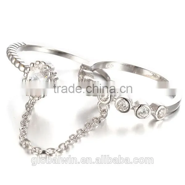 Wholesale Jewellery Engagement And Wedding 925 Set Silver Women Ring Jewelry photo-3