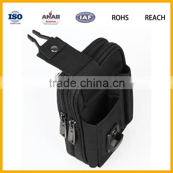 High Quality Cheap 300D Men Cycling Sport Waist Bag With Hasp Mobile Phone Pocket photo-5
