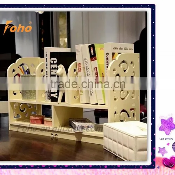 Small White Carved Wooden Desktop Cube Storage Shelf photo-2