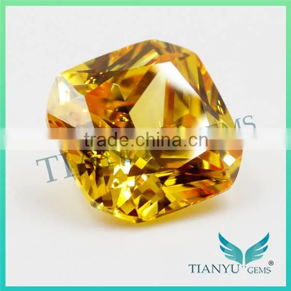 5A High Quality Light Yellow Cubic Zirconia 6*6mm Special Cut Gemstone photo-5