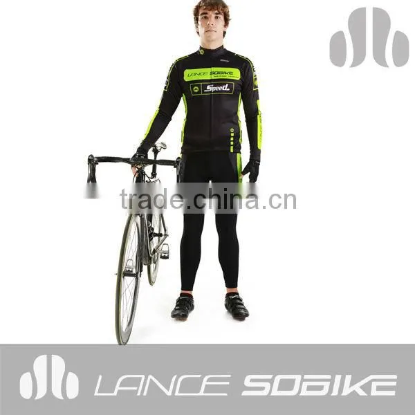 Black and Green High Quality Chinese Factory Good Price Custom Cycling Tights