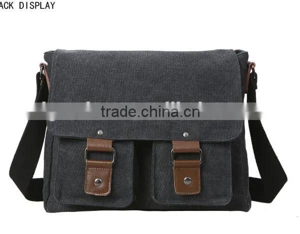 Made in China High Quality Men's Vintage Canvas Messenger Shoulder Bag Crossbody Sling School Bags Satchel photo-2