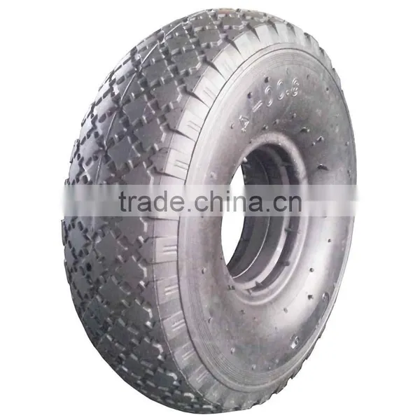 10 Inch 3.00-4 Semi-pneumatic Tire Rubber Wheel for Hand Trucks, Tool Carts