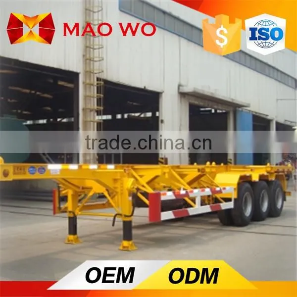 China Export 3 Axle 20ft 40ft Skeleton Container Semi Trailer for Sale photo-2