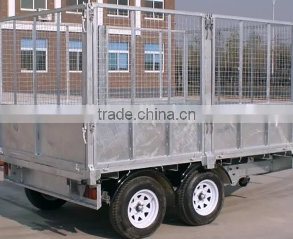 Fully Hot Deep Galvanized Tipping Trailer ,dump Wagon, Tandem Axles With Battary Oil Tank and Wire Mesh Fence photo-4