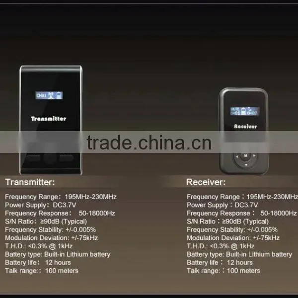 YUMO Two Presenter / One Way / One or Tow Transmitters Wireless Tour Guide System Assisted Listening Systems photo-3