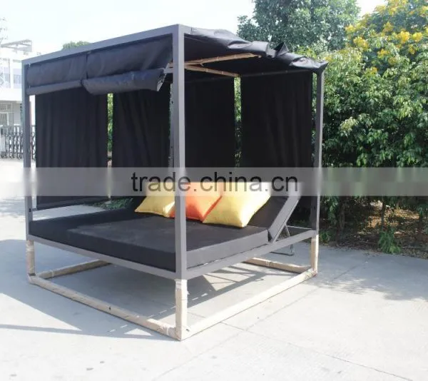 Fashion Aluminium Sunbed Outdoor Sofa Bed With Canopy photo-3