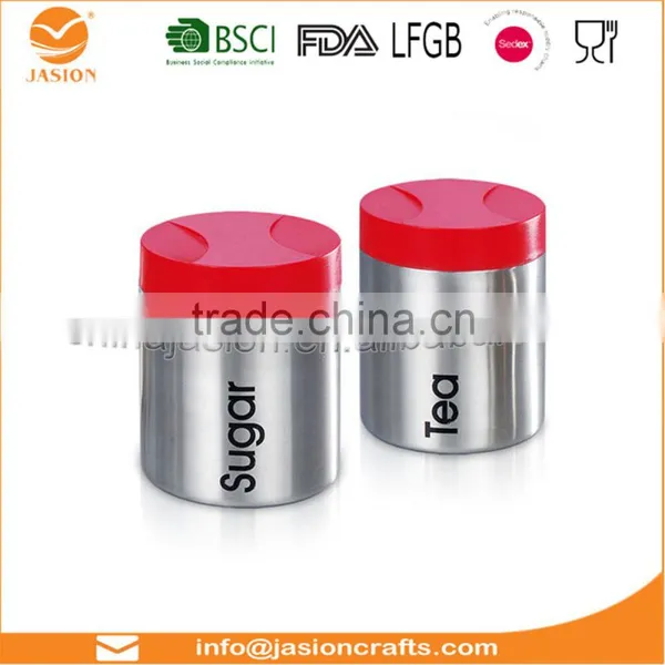 3PC Canister Set Stainless Steel Coffee Tea Sugar Jar Lid Kitchen Storage Black Can photo-5