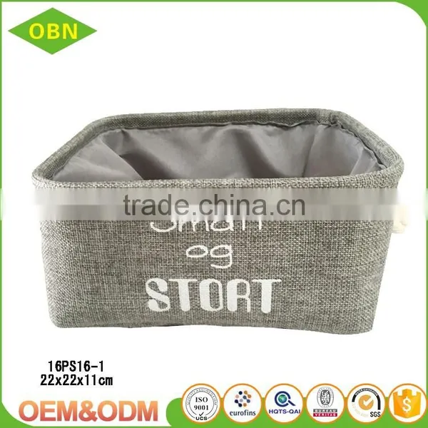 Household Functional Canvas Storage Basket With Cotton Liner Handle photo-2