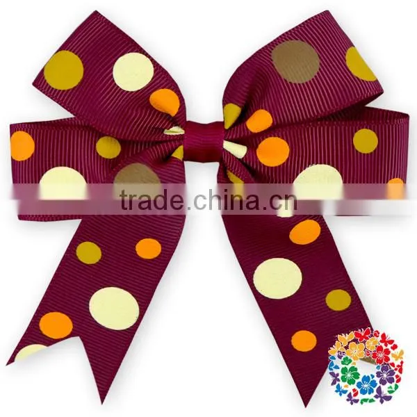 Blue Heart Pattern Grooming Bows Baby Kids Hair Ribbon Boutique Wholesale Style Hair Bows photo-4