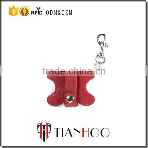 TIANHOO Genuine Leather Key Chain Holder/Wrap Winder for Earphone photo-3