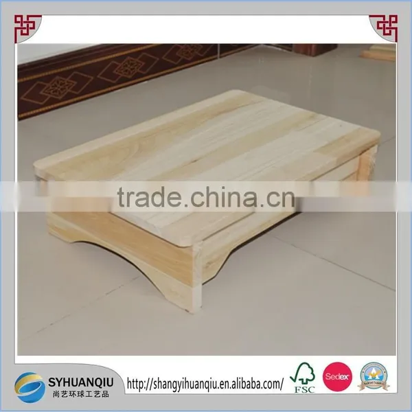 Natural Step Stool Kitchen Wooden Folding Library Ladder Shelf Kids Stepladder Children photo-3