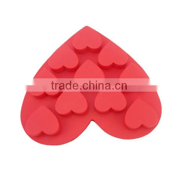 Red Love Heart Shaped Silicone Ice Cube Tray photo-2