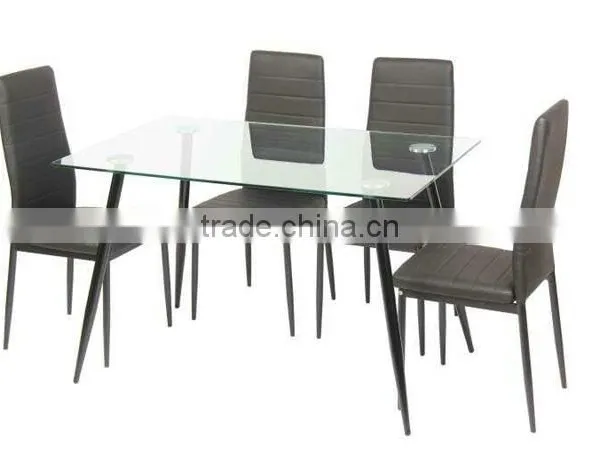 Modern Simple Dining Table Set Dining Room Designs Glass Dining Table and Chair photo-2