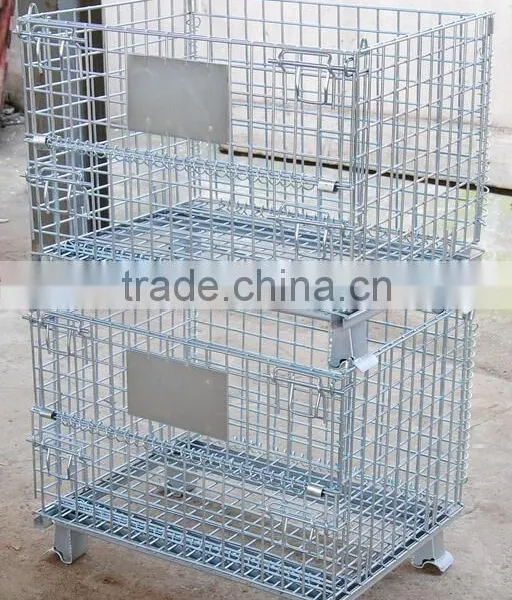 Galvanized Plating Folding Wire Mesh Cages for Goods Storage in Warehouse photo-3