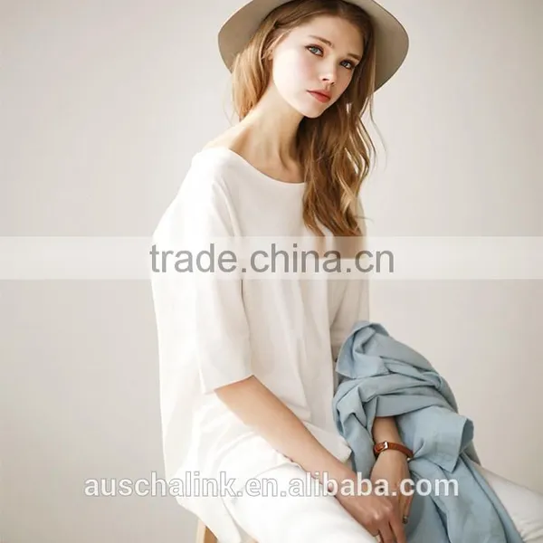 Hot Sale High Quality Girls 100% Organic Cotton White t Shirt photo-6