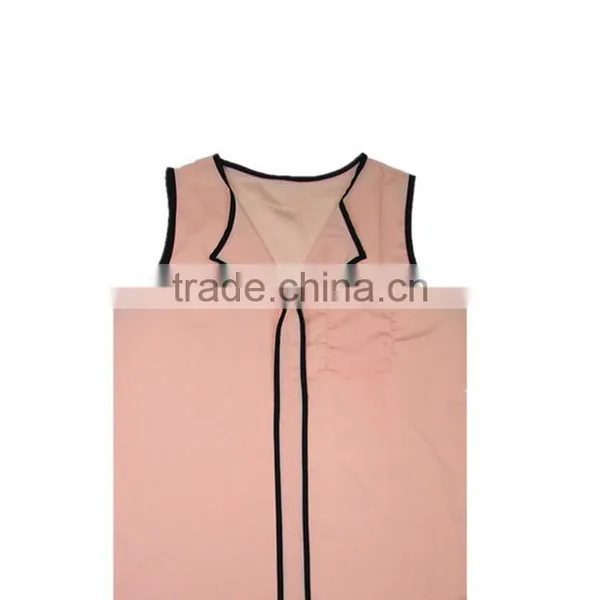 2017 New Summer V-neck t Shirt Sleeveless Chiffon for Women Were Thin photo-5