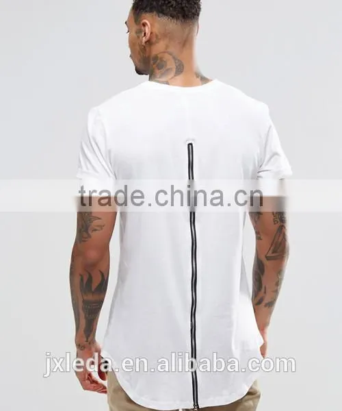 Factory Direct Sale Men Grey/white/black Summer Zip Back Plain Cerw Neck Short Sleeve Jersey T-shirt Custom photo-3
