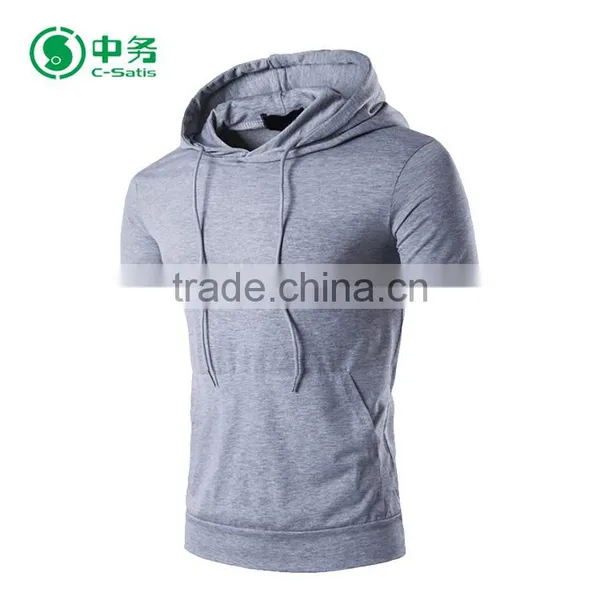 2017 Latest Design Clothing Sublimation Mens Short Sleeve Blank Pullover Hoodies photo-3