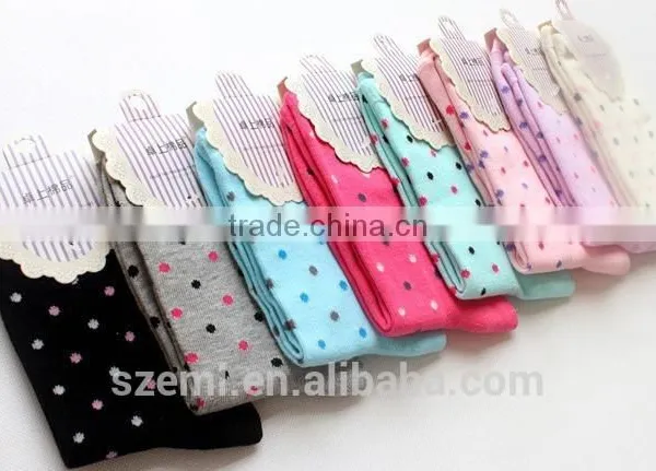 High Quality Wholesale Cute Cotton Women's Point Socks photo-2